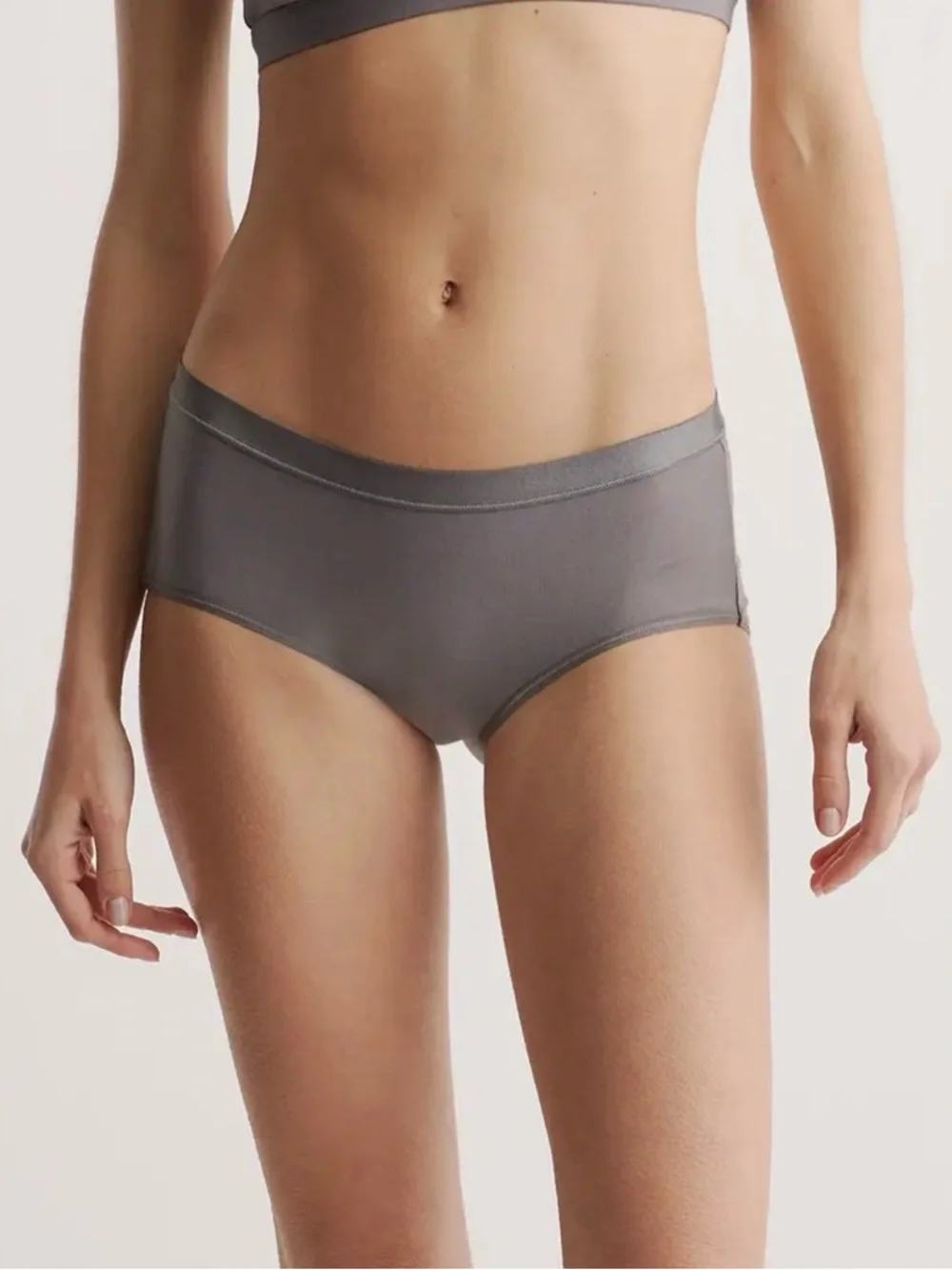 Quince Micromodal Hipster Briefs In Grey Size Medium 647